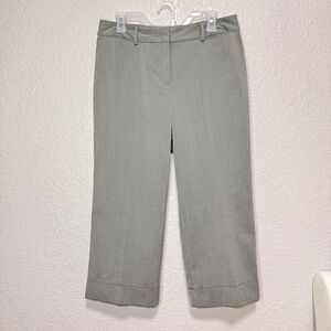 Ann Taylor Women's Size 10 Gray Cropped Wide Leg Dress Pants Cuffed Hem Career